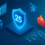 PC security checklist with digital shield, checkmarks, and cybersecurity elements